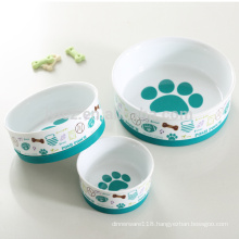 Ceramic wholesale dog bowls with non-slip silicone base